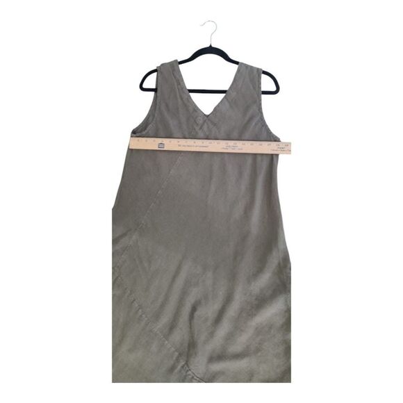 Crown Linen Designs Gray Green Elegant Sleeveless Midi Maxi Dress XL - Picture 4 of 7